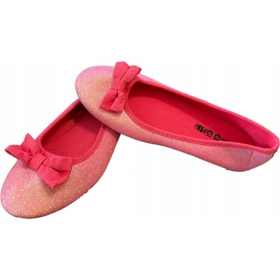 Dívčí balerínky s brokátem růžové