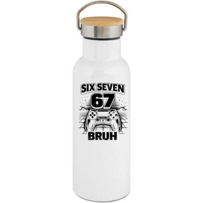 123TRIKO termoska Six seven bruh gaming, V2, černý tisk 500 ml vtipné