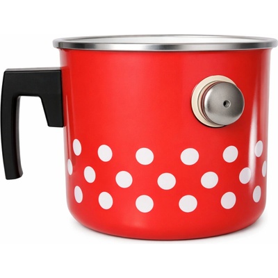 Metalac Mlékovar červený s puntíky 16 cm 2l