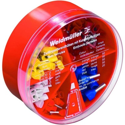 Weidmüller 9025390000 sada 2násobných dutiniek 0.5 mm², 0.75 mm², 1 mm², 1.5 mm², 2.5 mm² čiastočne izolované oranžová,