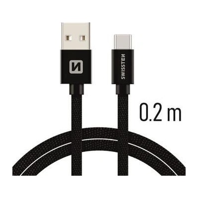 Swissten 71521101 datový USB - USB-C, 0.2m, černý