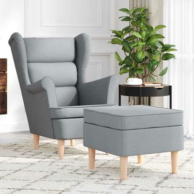 vidaXL 3307991 s podnožkou textil světle šedá