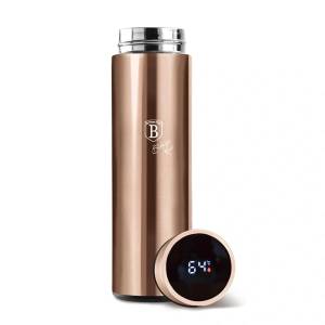 Berlinger Haus BH/7954A Metallic Line Rose Gold Edition с LED индикатор за нагряване, 500 ml бутилка за пиене в розово злато (BH/7954A)