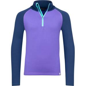 TROLLKIDS Детски поларен пуловер Trollkids Kid's Rauland Half Zip Fleece jumper - Wisteria Purple / Mystic Blue - размер 98 (EU) (704-3540-1012)