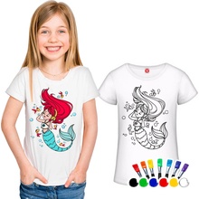 dívčí tričko s vlastním motivem + barvy na textil 6 barev tričko Omalovánka