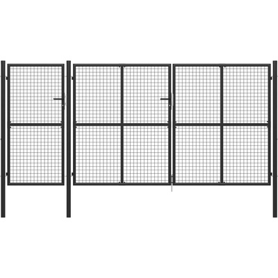 Zahradní brána ocel 400 x 150 cm antracitová 736110