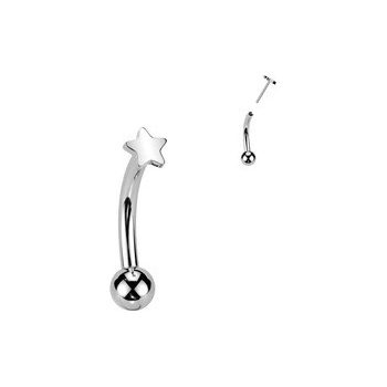 Šperky4U Push In piercing k do obočí titan TIT1398-1208