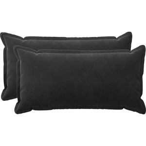 vidaXL Възглавница с възглавница HOUTEN 2 бр. Черно Кадифе (933865)