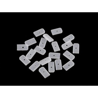 Silikonové koncovky na ploché kostice šíře 6; 8 mm - (6 mm) transparent (50 ks) – Zboží Dáma