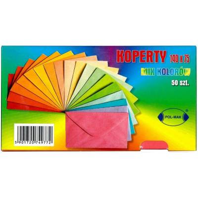 Pol-Mak Obálka 89x124 80g mix kolor /100/ ,balení 100 ks 299928