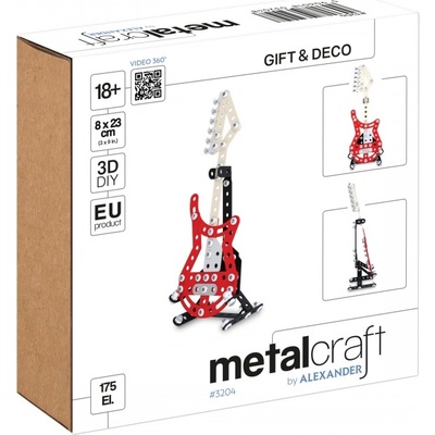 Метален конструктор MetalCraft, Мини китара FS, червена (M3204-R)