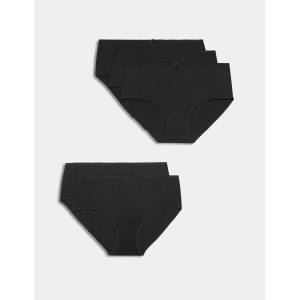 Marks & Spencer Памучни миди слипове с Lycra®, 5 пакета Marks & Spencer черно Marks & Spencer | Cheren | ЖЕНИ | S