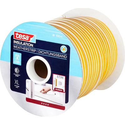 Tesnenie tesamoll® profil D, 3-7 mm, hnedé, L-100 m, na okná a dvere, hnedé