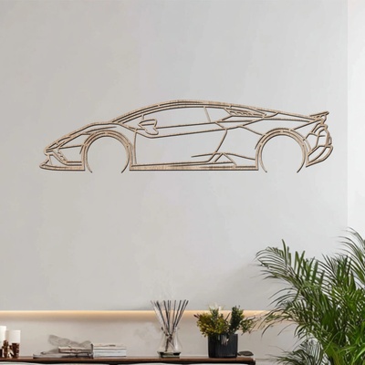 dřevo života Dřevěný obraz Lamborghini Huracan Rozměry (cm): 80x20, Zvolte barvu dekoru: Dub Sonoma