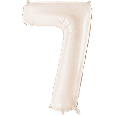 PartyDeco Balónek fóliový číslo 7 světle teplá béžová 86 cm