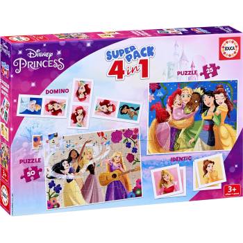 Educa Детски пъзел Educa 4 в 1 - Дисни принцеси (EDU19683)