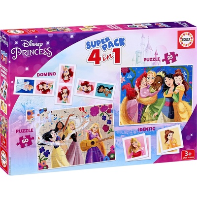 Educa Детски пъзел Educa 4 в 1 - Дисни принцеси (EDU19683)