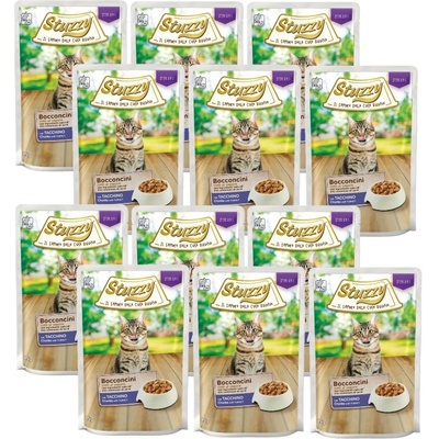 Stuzzy Bocconcini Sterilized, mokré krmivo pre mačky, morka v omáčke, 12 x 85 g