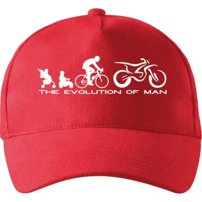 Evolution of man Enduro se zahnutým kšiltem a látkovou sponou Červená