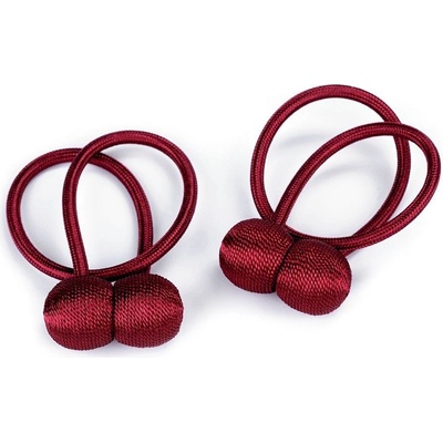 Pro Háčkování Šňůra na závěsy s magnetem bordó, 2 ks – Zboží Dáma