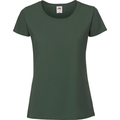 Fruit of the Loom Tričko Lady-Fit Iconic 195 T krátký rukáv dámské COT-16142454000 Zelená lahvově