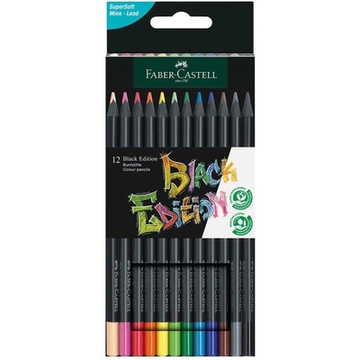 Faber-Castell Цветни моливи Black Edition, 12 цвята (1015120566)