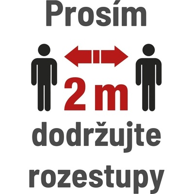 RAFO Samolepka Prosím dodržujte rozestupy 2 m, A4