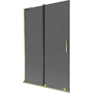 Mexen Velar L вана параван с 2 плъзгащи се крила 120 x 150 см, графит, златно - 896-120-003-41-50 (896-120-003-41-50)