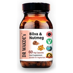 DR WAKDE’s Билва и Индийско орехче (Bilva & Nutmeg) - изчиства червата, поддържа сърцето, регулира кръвното, 60 капсули (HS007 (131531))