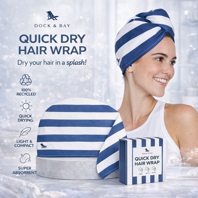 Dock & Bay: Тюрбан 63x26 см - Whitsunday Blue (5060668830352)
