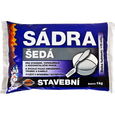Uniflex sádra šedá, stavební, 1 kg