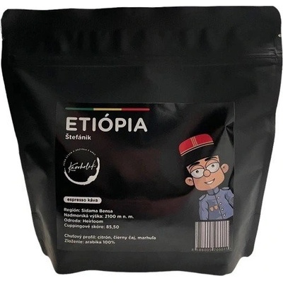 KÁVOHOLIK Káva Štefánik Etiópia 100% arabika zrnková 250 g