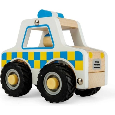 Bigjigs Toys Dřevěné mini policejní auto