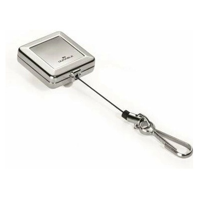 Výsuvný kotúč kovový hranatý s karičkou DURABLE JOJO CHROME QUADRO strieborný 1ks