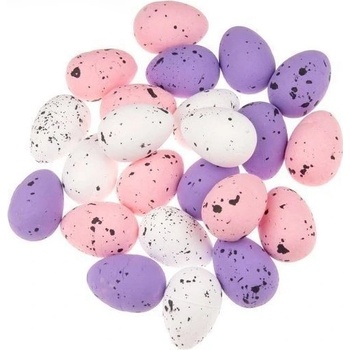 Vajíčko veľkonočné mix biele, ružové, fialové 3,5 cm/ 24 ks