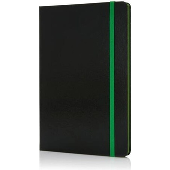 Xindao - xd XD Тефтер Deluxe, А5, 80 листа, офсетова хартия, със зелен ластик, черен (P773.307)
