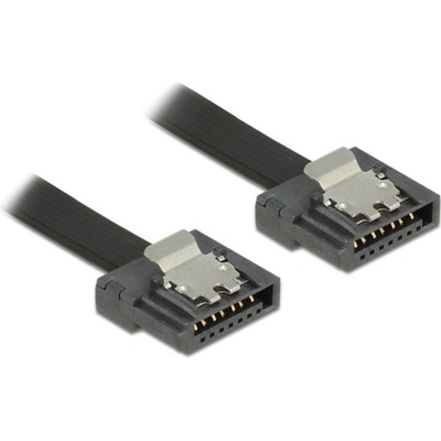 Delock kabel SATA FLEXI 6 Gb/s 30 cm černý kovová spona