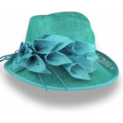 Krumlovanka & Complit dámský slavnostní klobouk Fedora C-186 tyrkysový