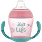 Canpol babies Неразливаща се чаша с дръжки Canpol - Sea Life, 230 ml, Розова (56/501_pin)