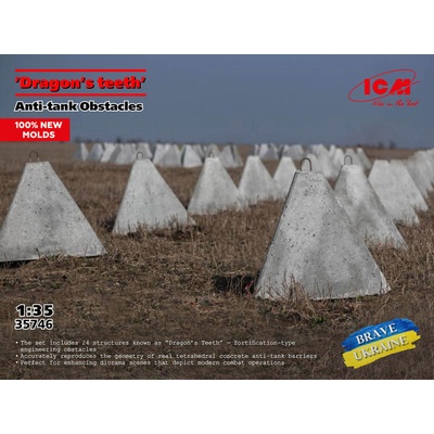 Dragon ICM 's teeth Anti tank Obstacles 24 pcs 1:35