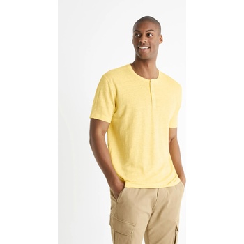 Celio Жълта ленена риза с къс ръкав Celio Celio | Zhalt | МЪЖЕ | S