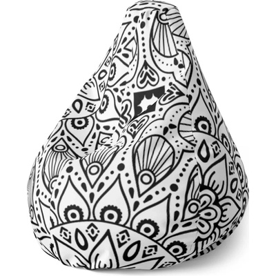 Sablio Sedací vak Pear Bílé mehendi 70 x 95 x 15 cm