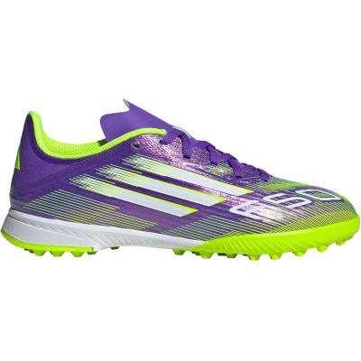 adidas Юношески футболни стоножки Adidas F50 League Juniors Astro Turf Football Boots - Purple/White