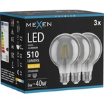 Mexen Vintis 3x LED нажежаема крушка E27, G80, 6W, Топла - 2700K, 510 lm, опушена (L155-E27-0627-70x03)