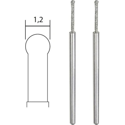Proxxon 28230 - Tělísko brusné 1,2mm, koule, Diamantové, stopka pr. 2,35mm (2ks)