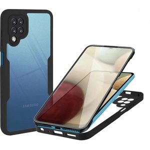 Techsuit Калъф за Samsung Galaxy A12 + Протектор - ColorVerse 360 Series - Черен