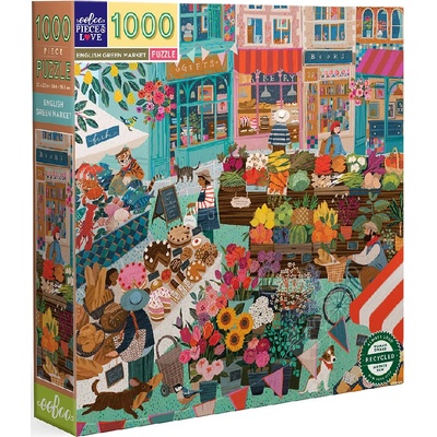 eeBoo Puzzle 1000pcs English Green Market (epztegm)