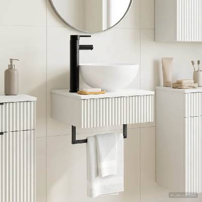 vidaXL Мивка за измиване, монтирана на стена Бял гланц 40 x 35 x 39 см (890172)