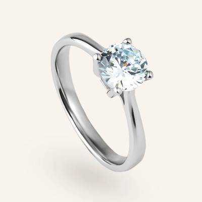 SilveAmo Stříbrný prsten se světle modrým kamenem K2FT.404a