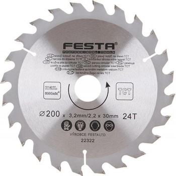Festa Pilový kotouč TCT 200 x 30 x 3,2/2,2 mm 24 zubů 22322